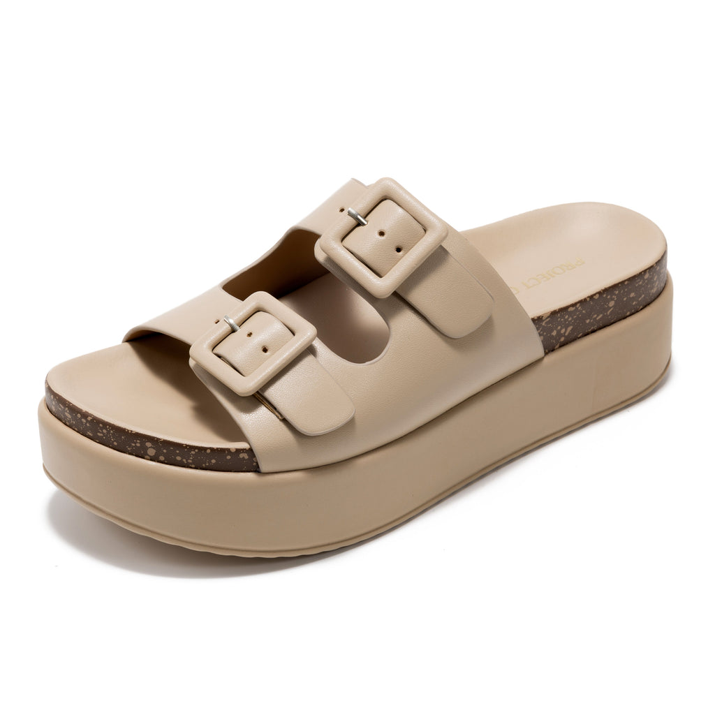 Women's | Wedge Platform Sandals | Eco-Leather Upper | Memory Foam | Non-Slip - Softy