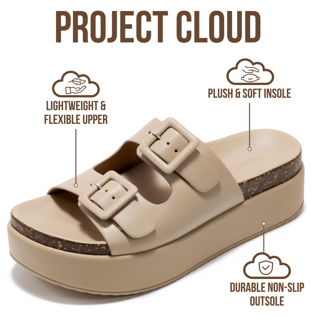 Women's | Wedge Platform Sandals | Eco-Leather Upper | Memory Foam | Non-Slip - Softy