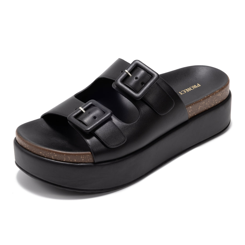 Women's | Wedge Platform Sandals | Eco-Leather Upper | Memory Foam | Non-Slip - Softy