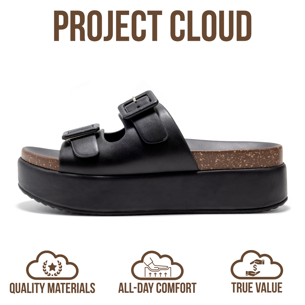 Women's | Wedge Platform Sandals | Eco-Leather Upper | Memory Foam | Non-Slip - Softy