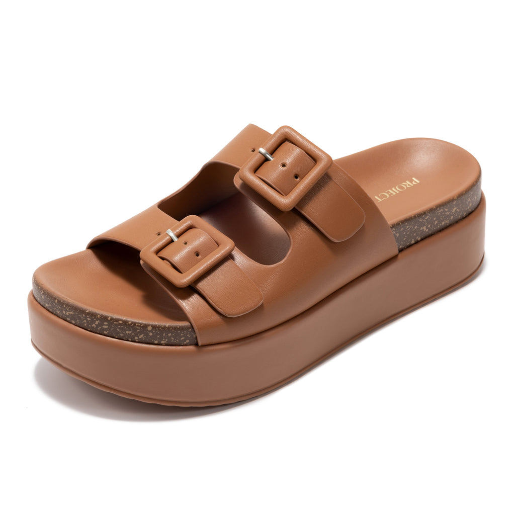 Women's | Wedge Platform Sandals | Eco-Leather Upper | Memory Foam | Non-Slip - Softy