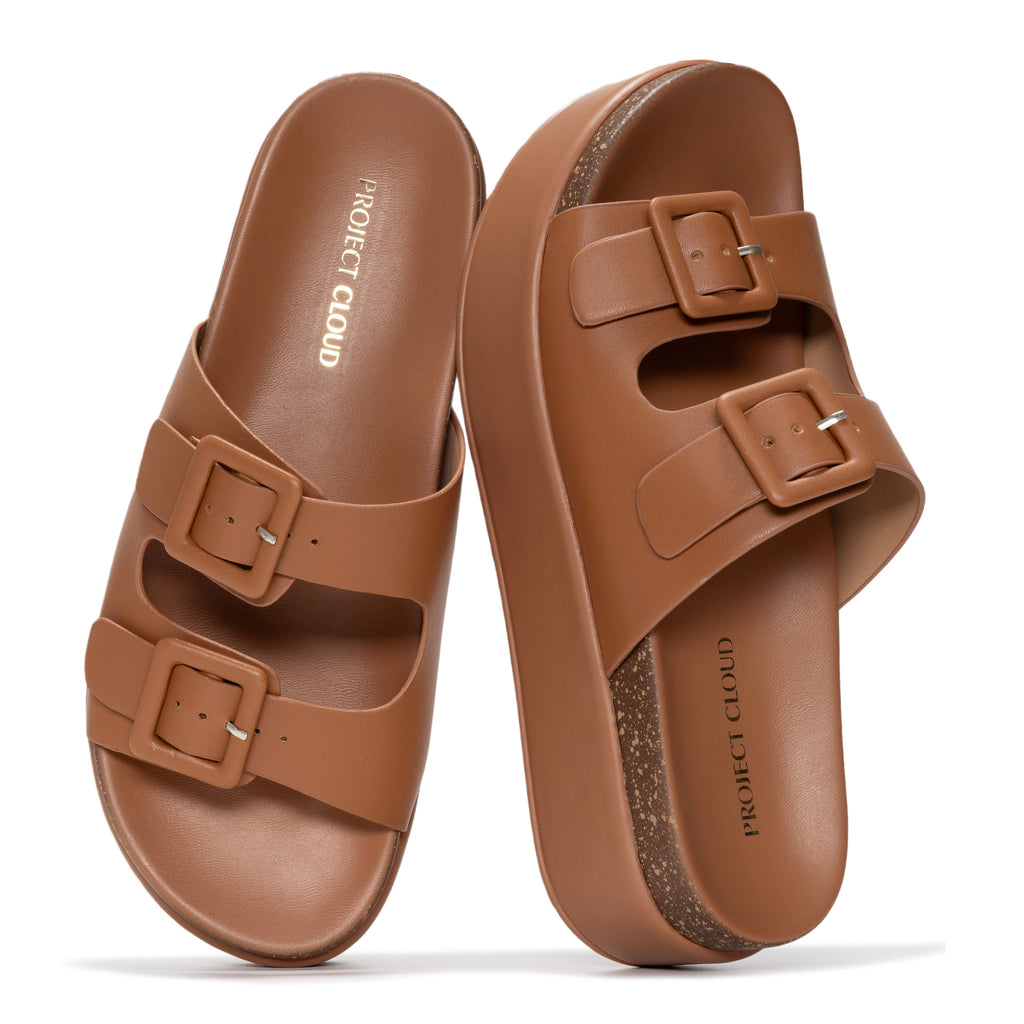 Women's | Wedge Platform Sandals | Eco-Leather Upper | Memory Foam | Non-Slip - Softy