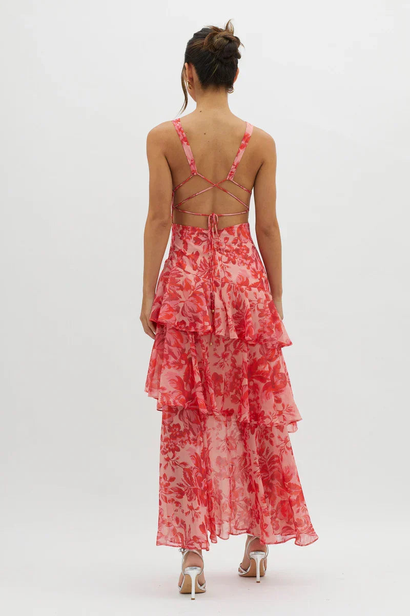LISA | Elegant Floral Midi Dress