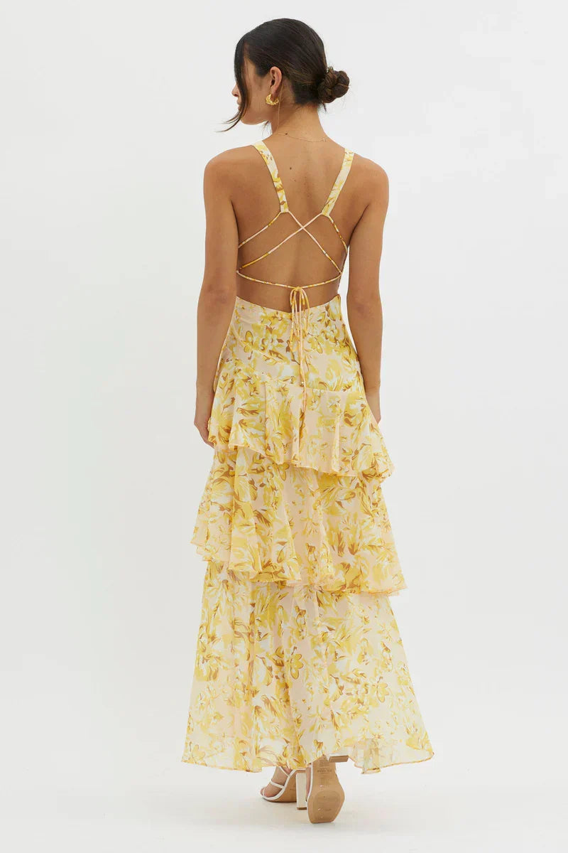 LISA | Elegant Floral Midi Dress