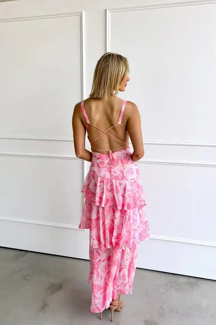 LISA | Elegant Floral Midi Dress