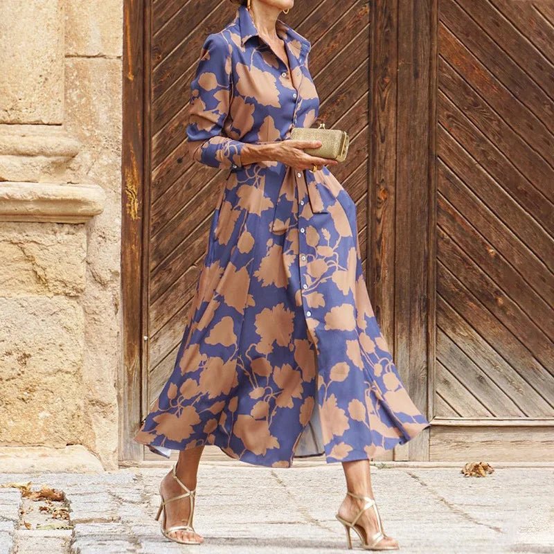 ÉLISE | ELEGANT LONG DRESS WITH LONG SLEEVES - Rossis Family Boutique Miami