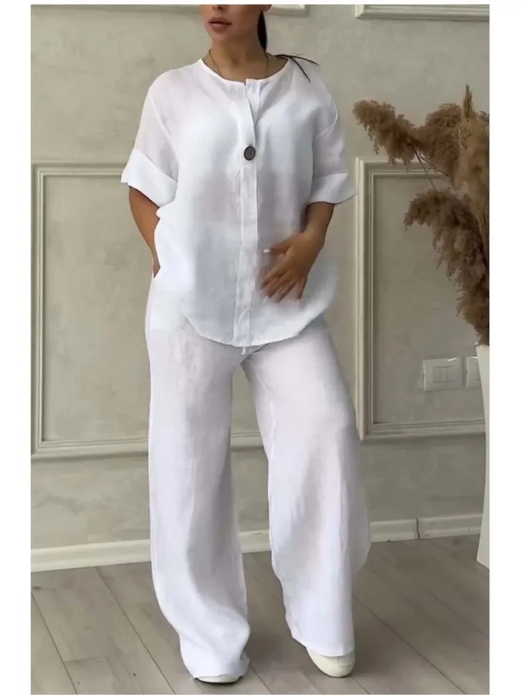 Mariana | Set Casual Top V-scollo Larghe Maniche