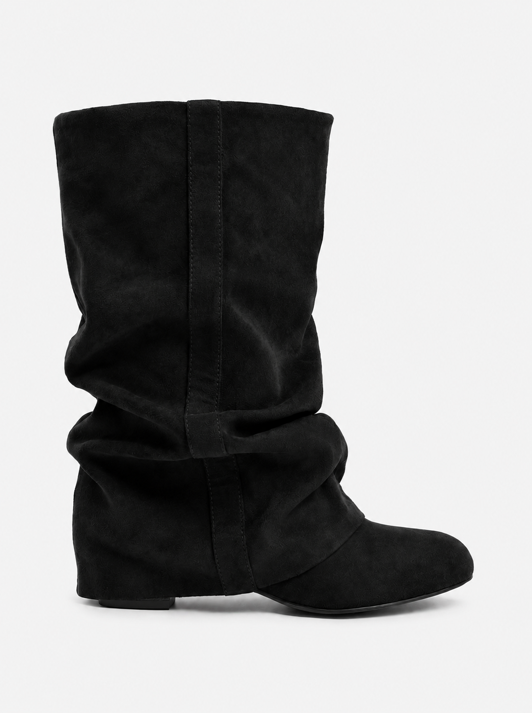 Emilia Slouchy Suede Boots - Black