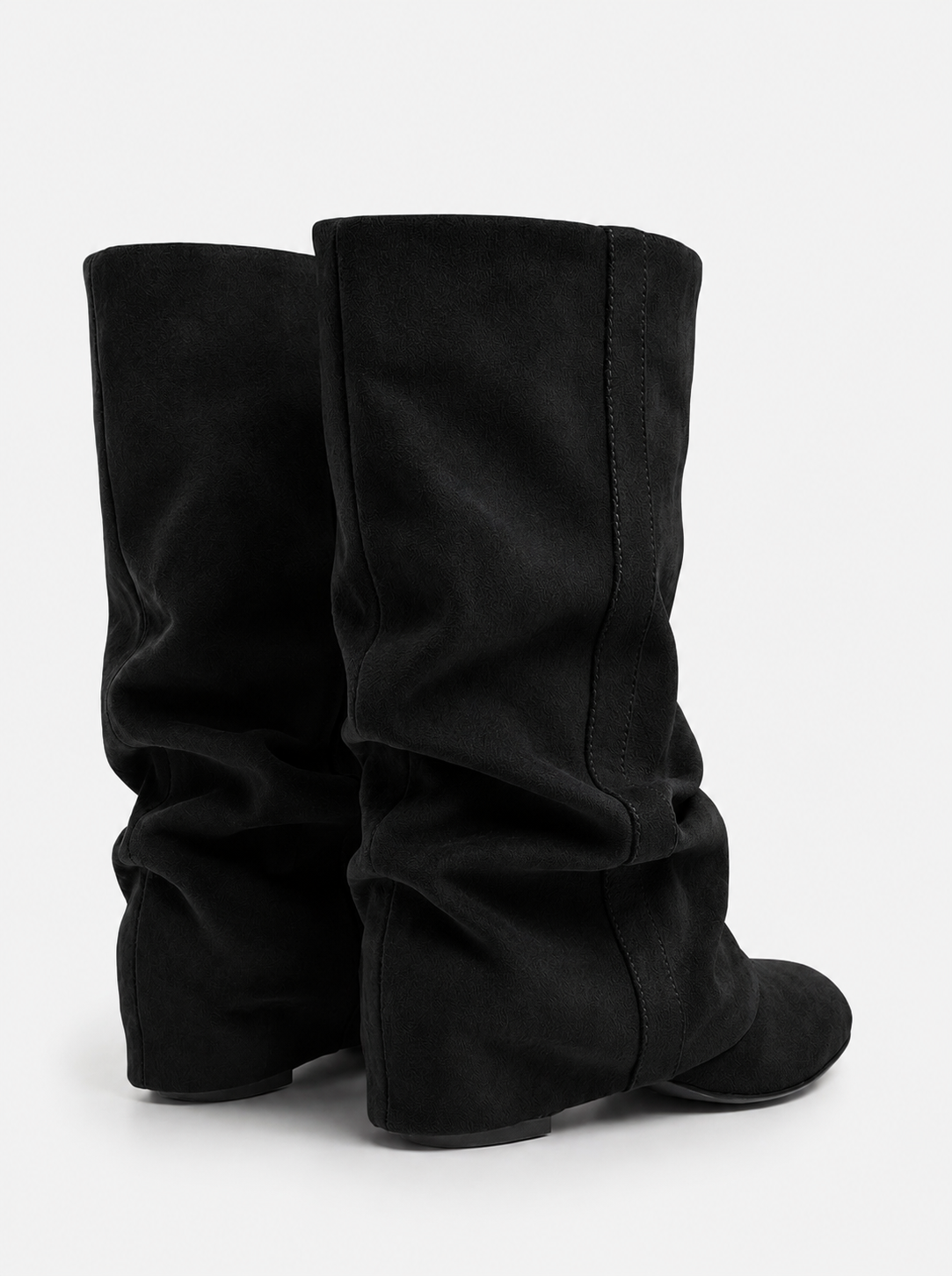 Emilia Slouchy Suede Boots - Black