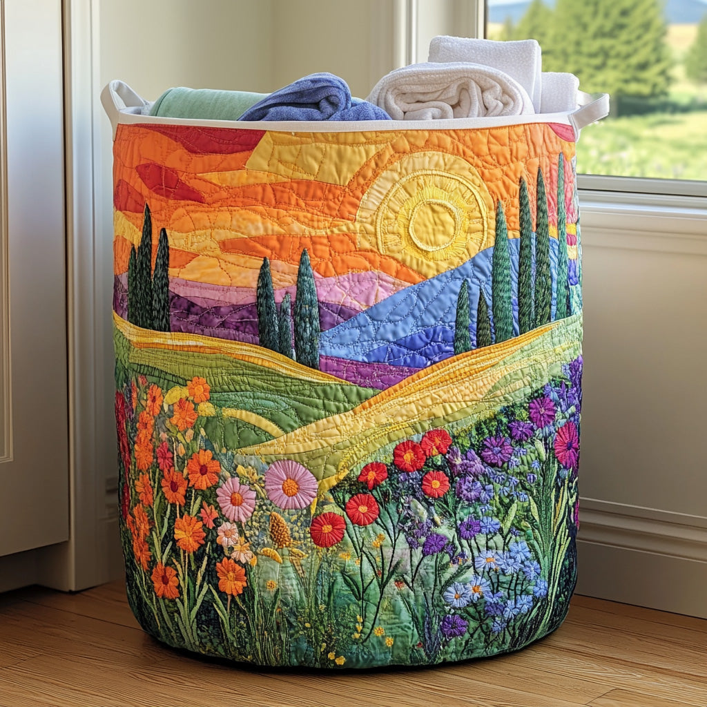 Spring Meadow | Handcrafted Laundry Basket