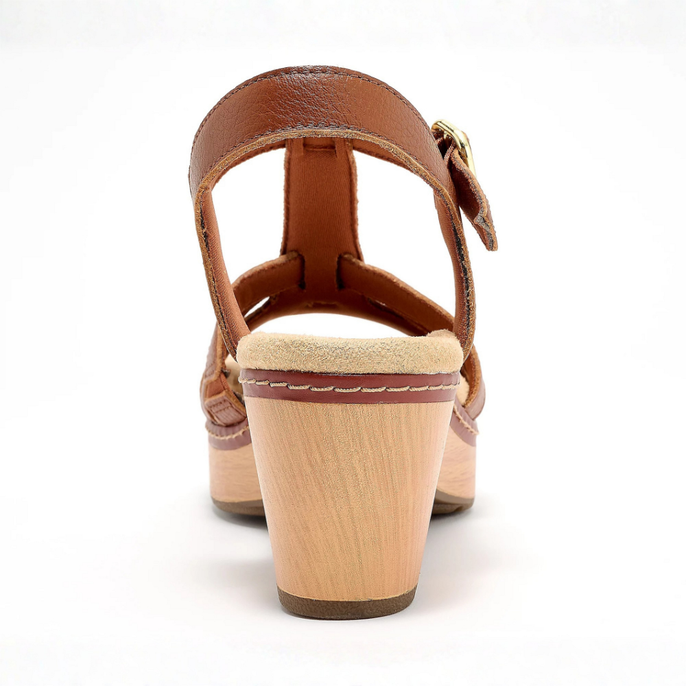 Olivia Leather T-Strap Heeled Sandals – Walk Taller in Pure All Day Comfort