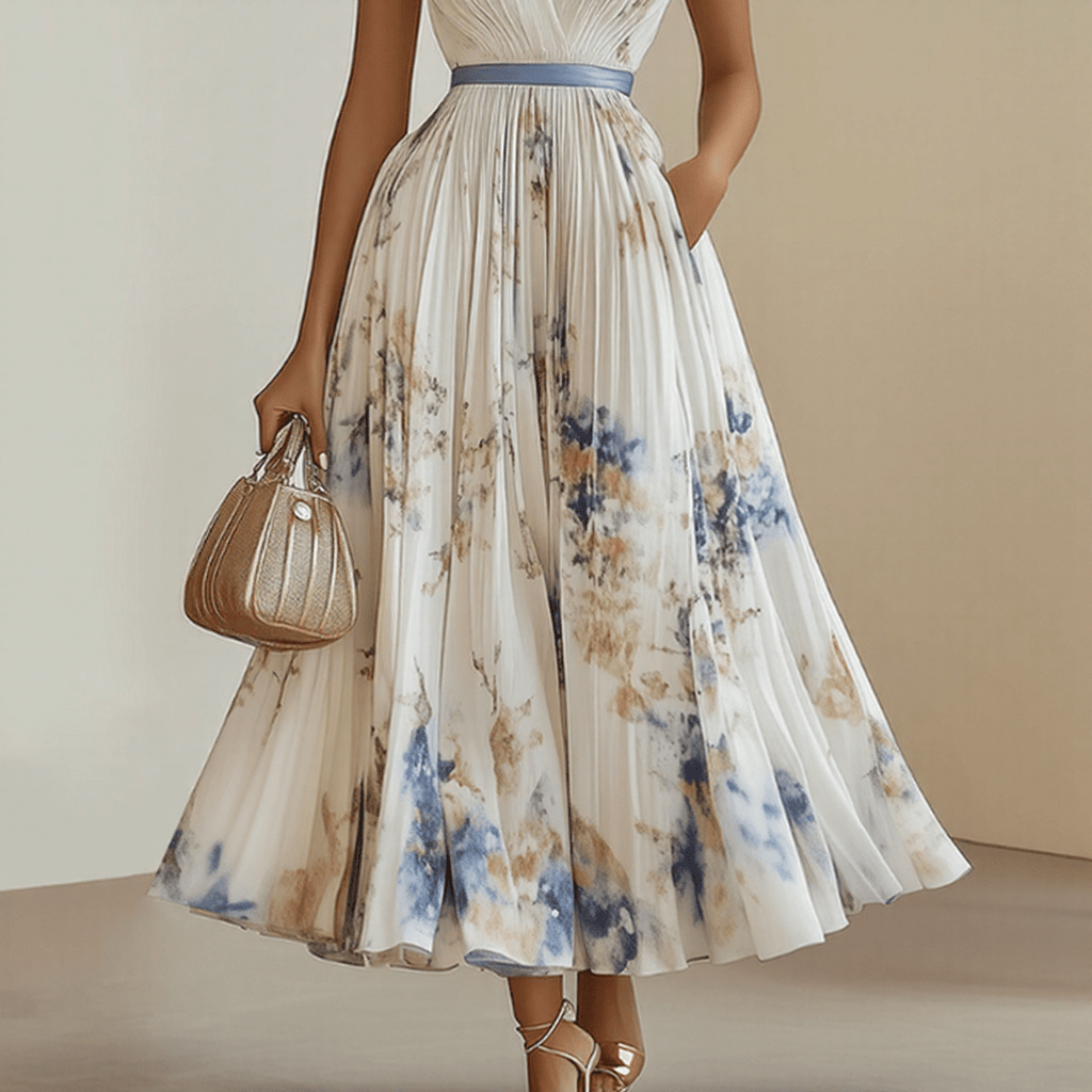ELARA | DRESS WITH SOFT V - NECK - Rossis Family Boutique Miami