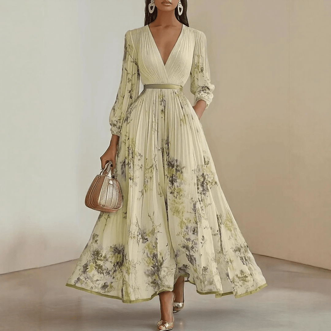 ELARA | DRESS WITH SOFT V - NECK - Rossis Family Boutique Miami