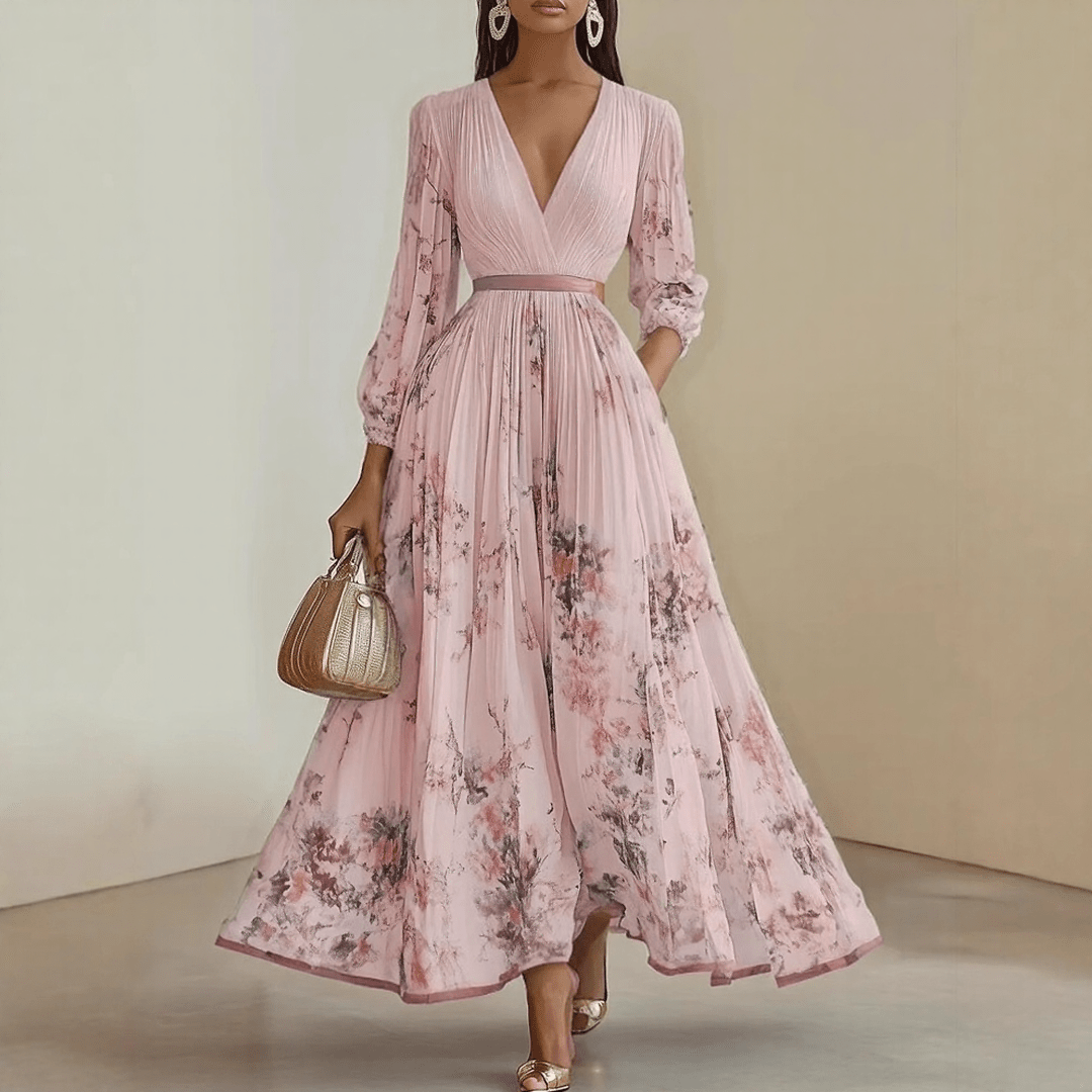 ELARA | DRESS WITH SOFT V - NECK - Rossis Family Boutique Miami