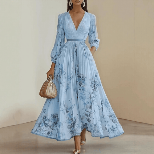 ELARA | DRESS WITH SOFT V - NECK - Rossis Family Boutique Miami