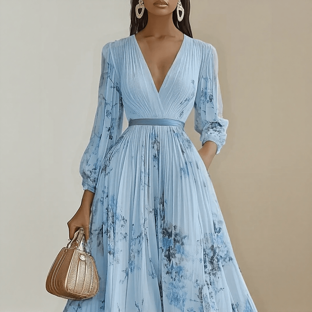 ELARA | DRESS WITH SOFT V - NECK - Rossis Family Boutique Miami
