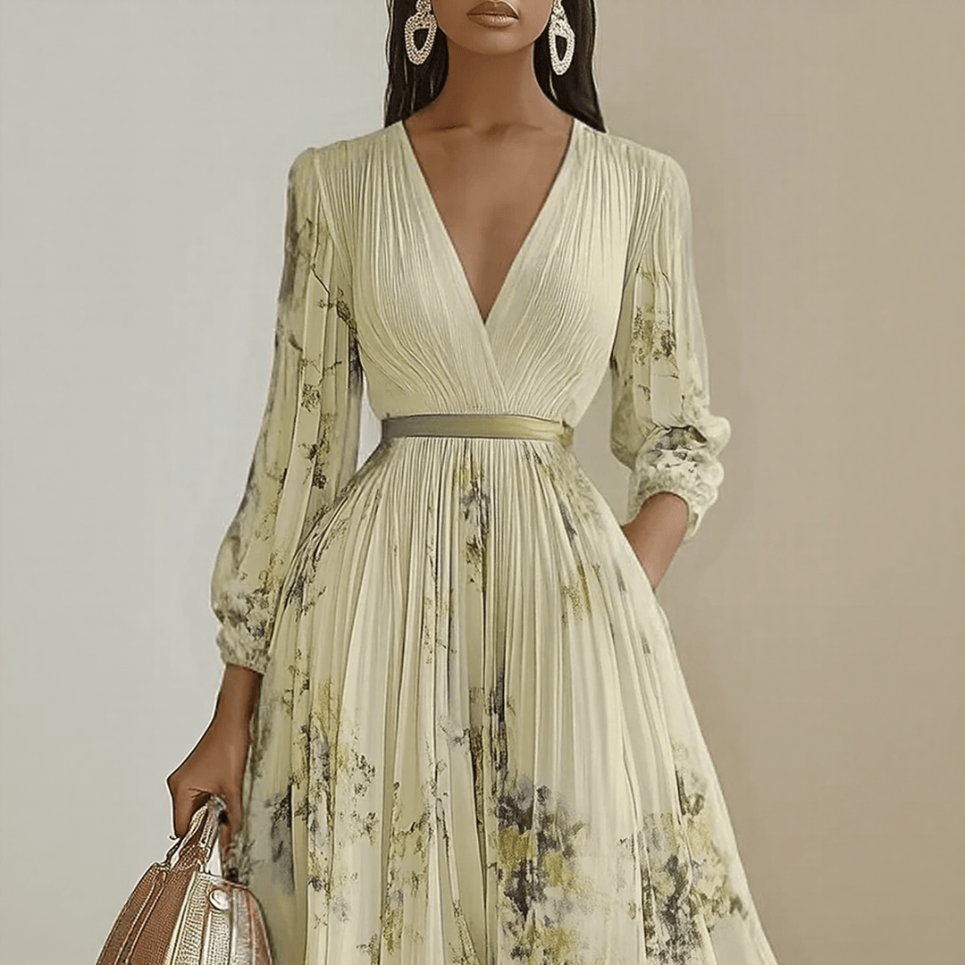 ELARA | DRESS WITH SOFT V - NECK - Rossis Family Boutique Miami