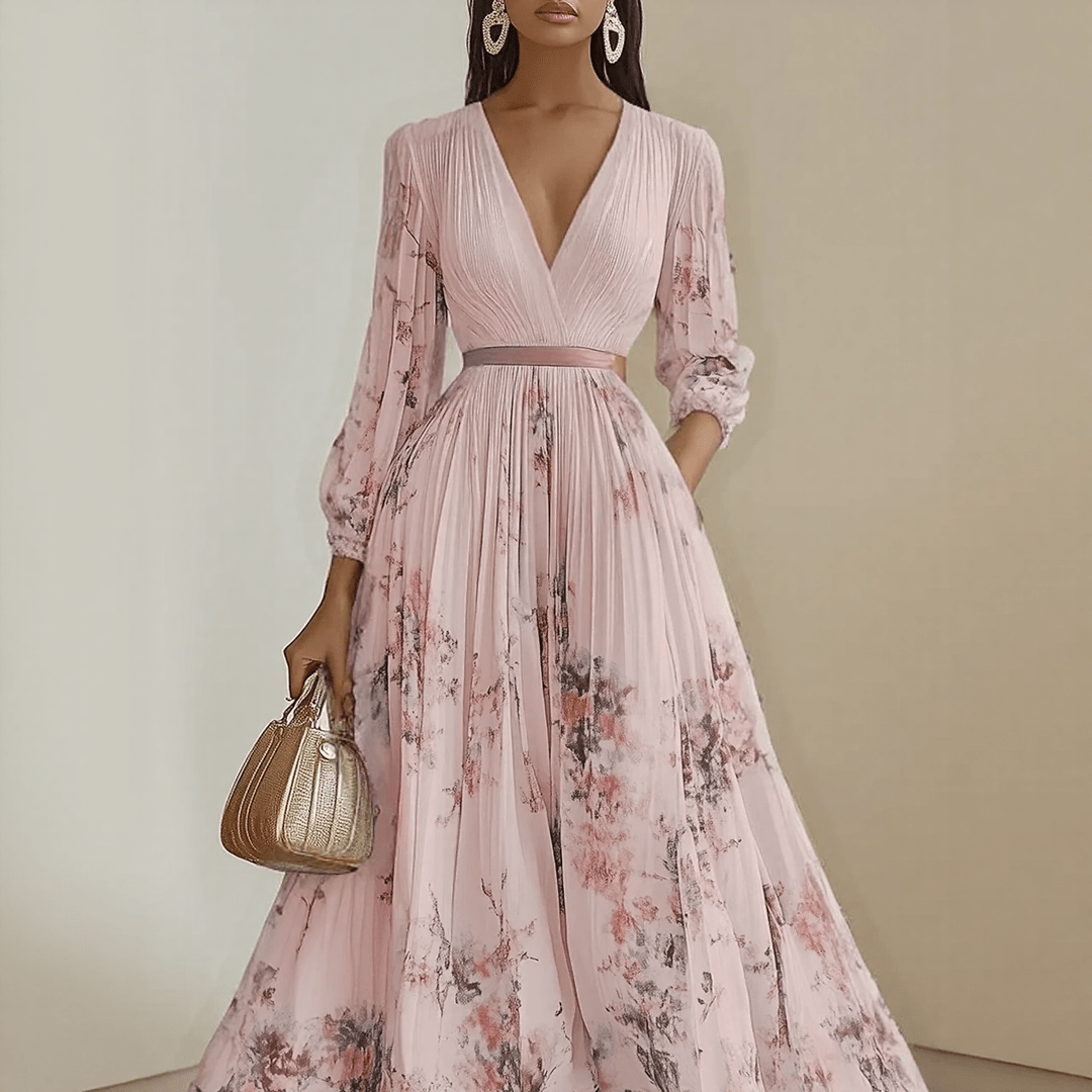 ELARA | DRESS WITH SOFT V - NECK - Rossis Family Boutique Miami