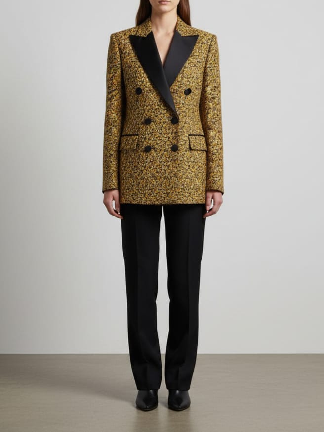The Logan Houndstooth Long Sleeve Blazer - Luxe Atire
