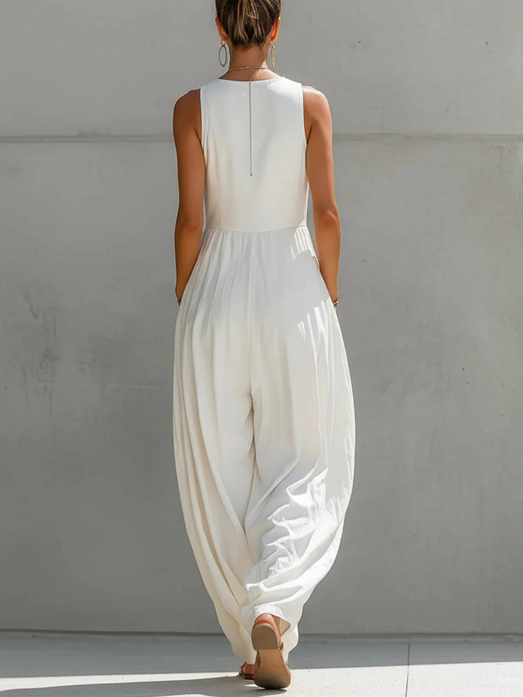 Urban Zipper Color-Block V-Neck Jumpsuit