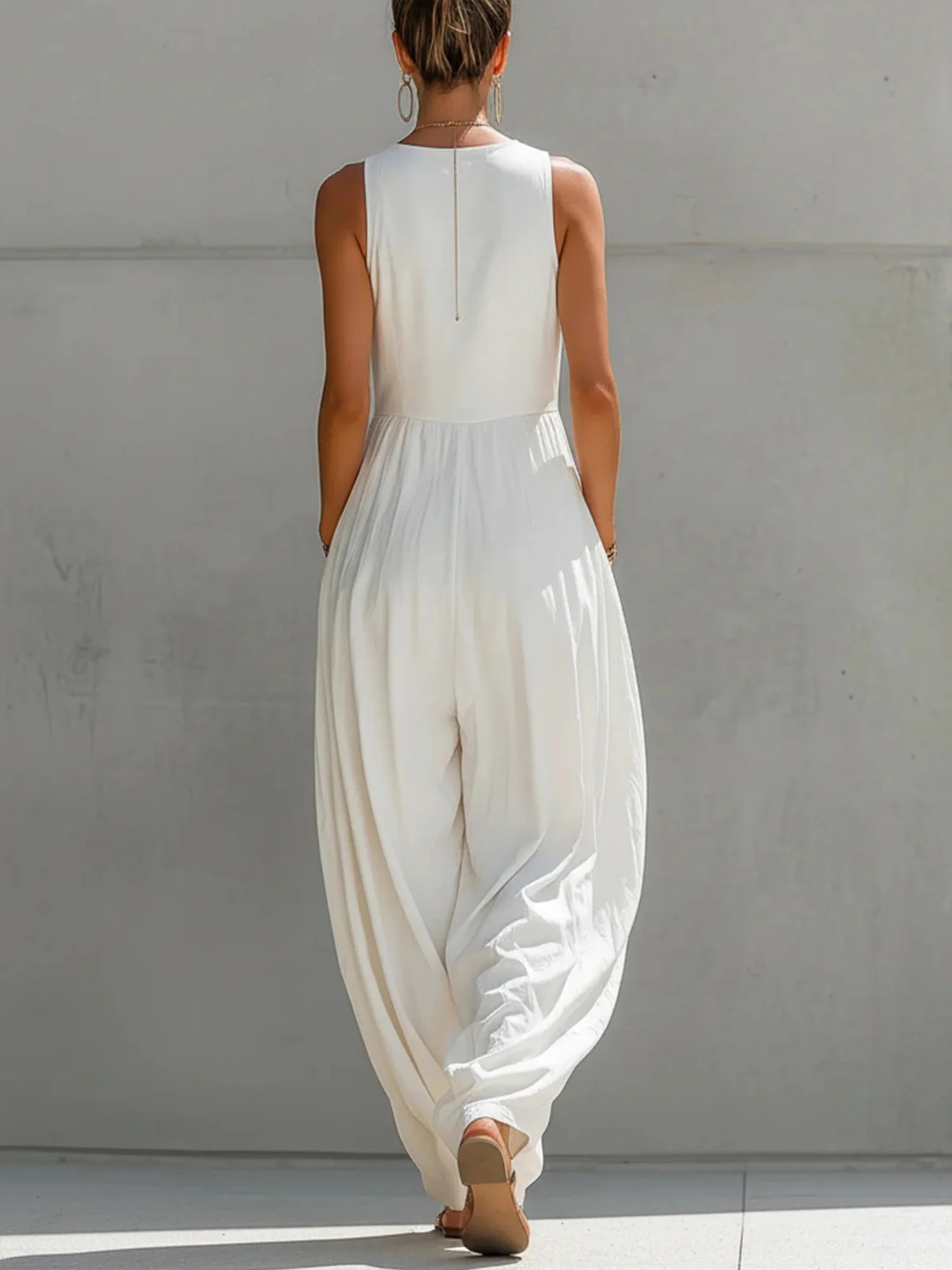 Urban Zipper Color-Block V-Neck Jumpsuit