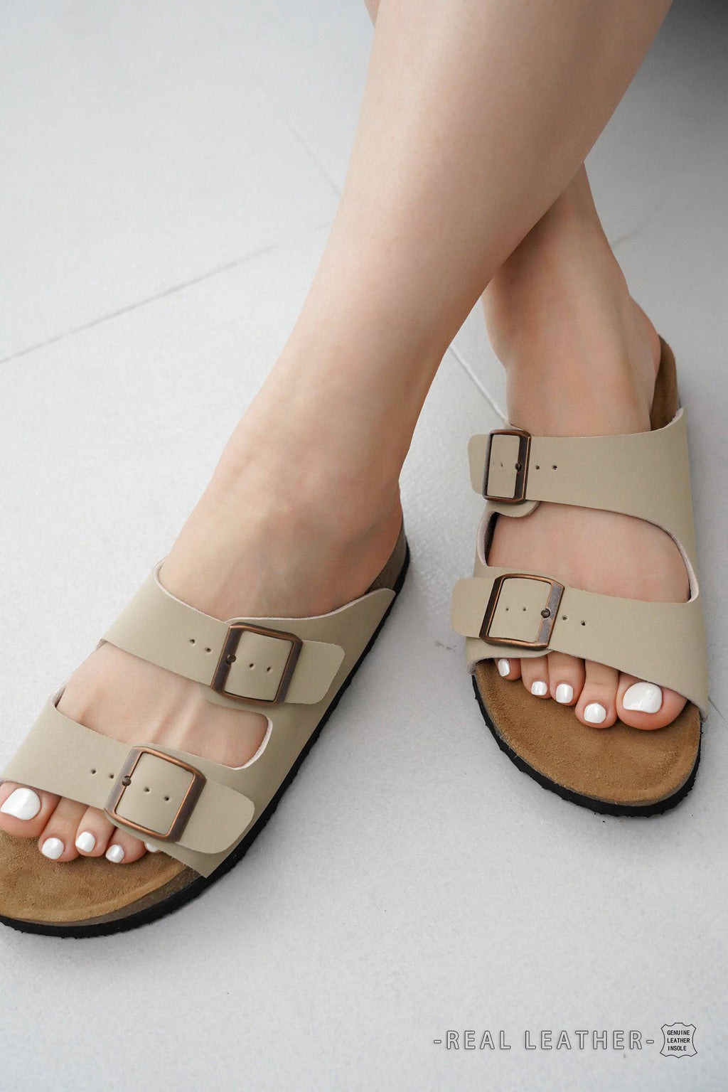 Women's | 100% Genuine Leather Womens Sandals | Memory Foam | Lightweight | Non-Slip - Venita