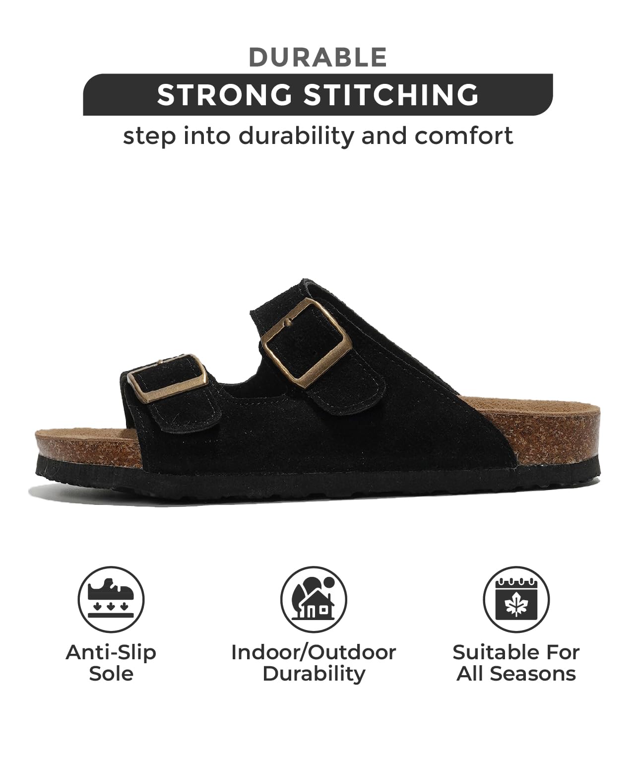 Women's | 100% Genuine Leather Womens Sandals | Memory Foam | Lightweight | Non-Slip - Venita
