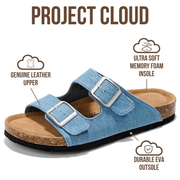 Women's | 100% Genuine Leather Womens Sandals | Memory Foam | Lightweight | Non-Slip - Venita