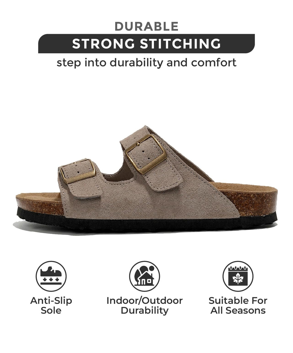 Women's | 100% Genuine Leather Womens Sandals | Memory Foam | Lightweight | Non-Slip - Venita