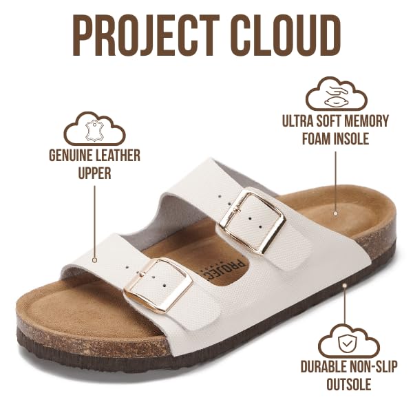 Women's | 100% Genuine Leather Womens Sandals | Memory Foam | Lightweight | Non-Slip - Venita