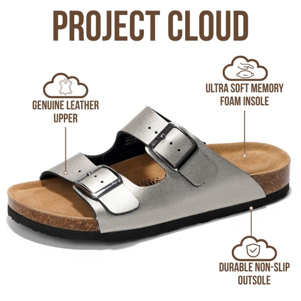 Women's | 100% Genuine Leather Womens Sandals | Memory Foam | Lightweight | Non-Slip - Venita