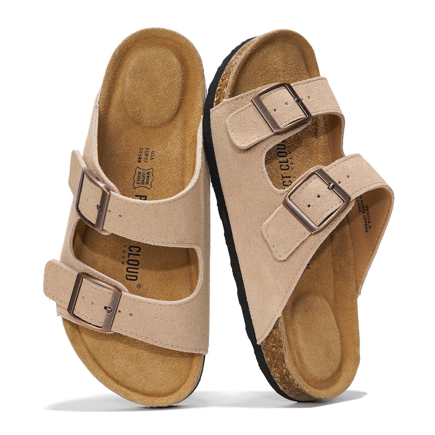 Women's | 100% Genuine Leather Womens Sandals | Memory Foam | Lightweight | Non-Slip - Venita
