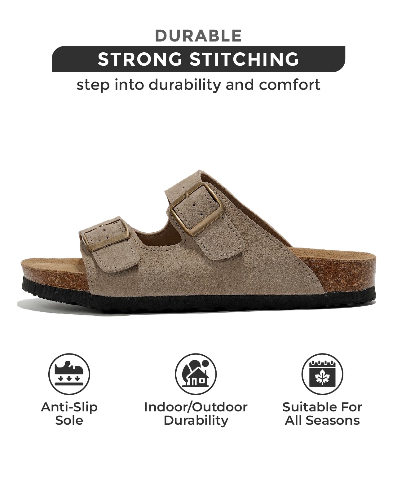 Women's | 100% Genuine Leather Womens Sandals | Memory Foam | Lightweight | Non-Slip - Venita