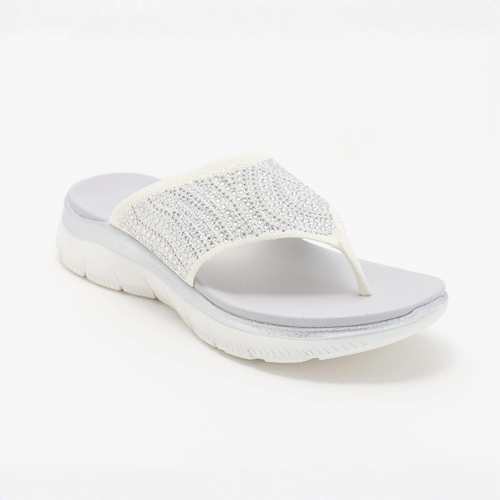 Stella Crystal Knit Thong Sandals – Stretch Into Pure Comfort