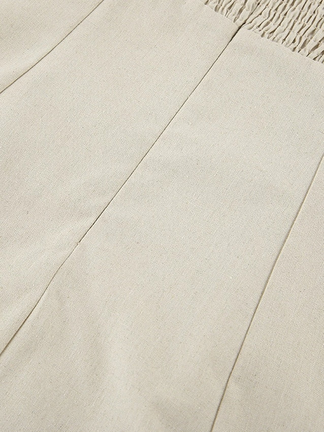 Strapless Linen A-Line Maxi Dress