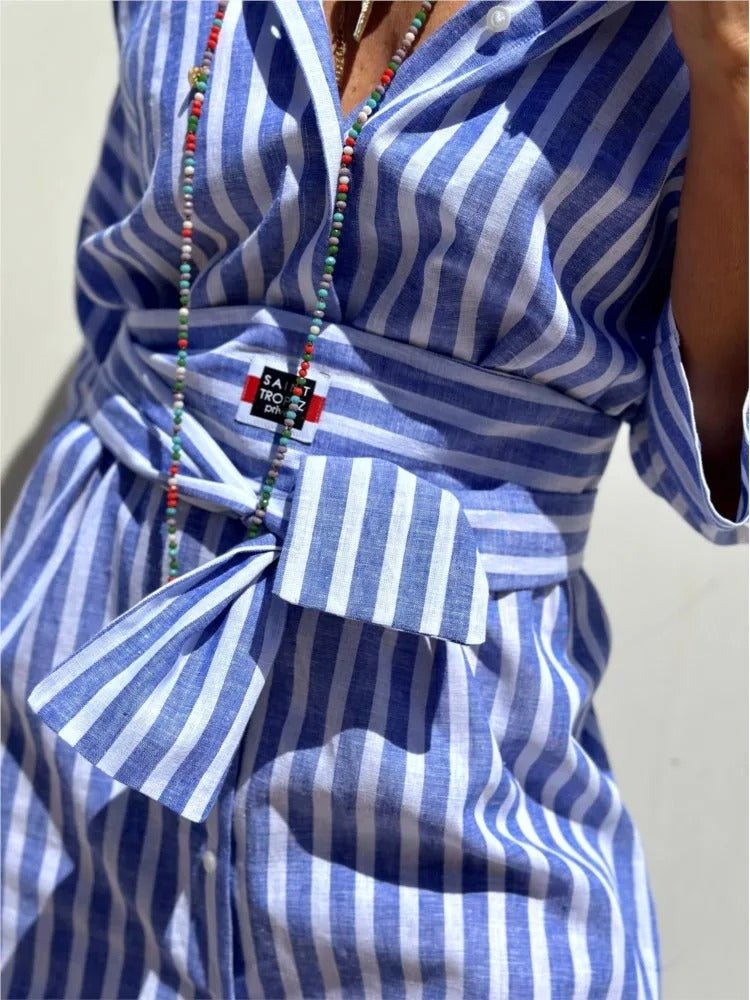 GÉRALDINE | LIGHTWEIGHT AND STYLISH STRIPED DRESS - Rossis Family Boutique Miami
