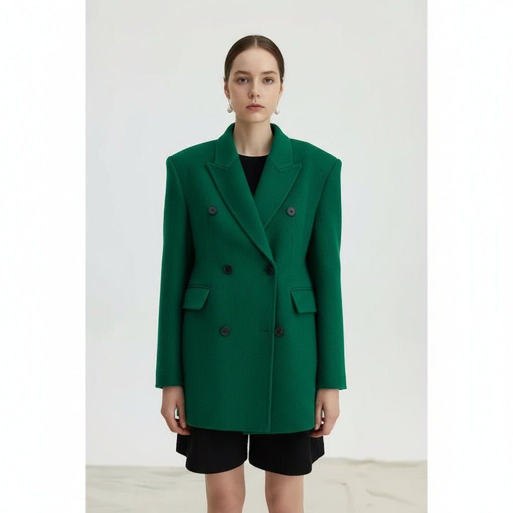 Elisa Women's Wool Blazer - Button, Tailored - Luxe Atire