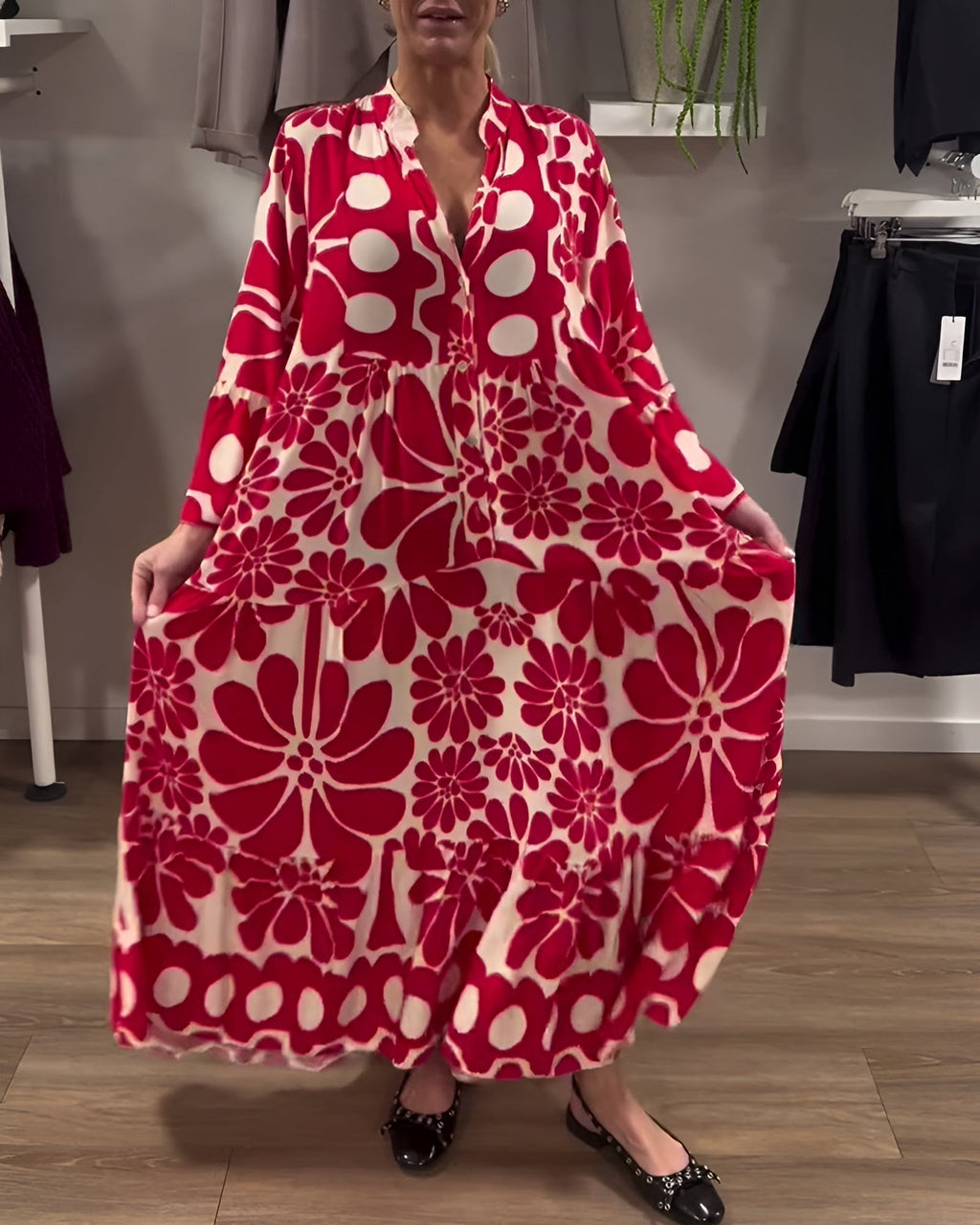MARIELLE | ELEGANT MAXI DRESS WITH PRINT - Rossis Family Boutique Miami