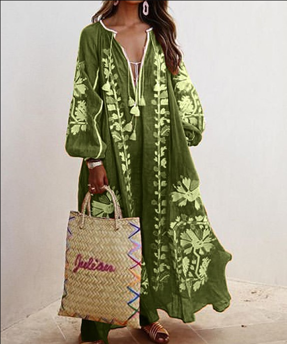 Printed Oversized Boho Maxi Dress