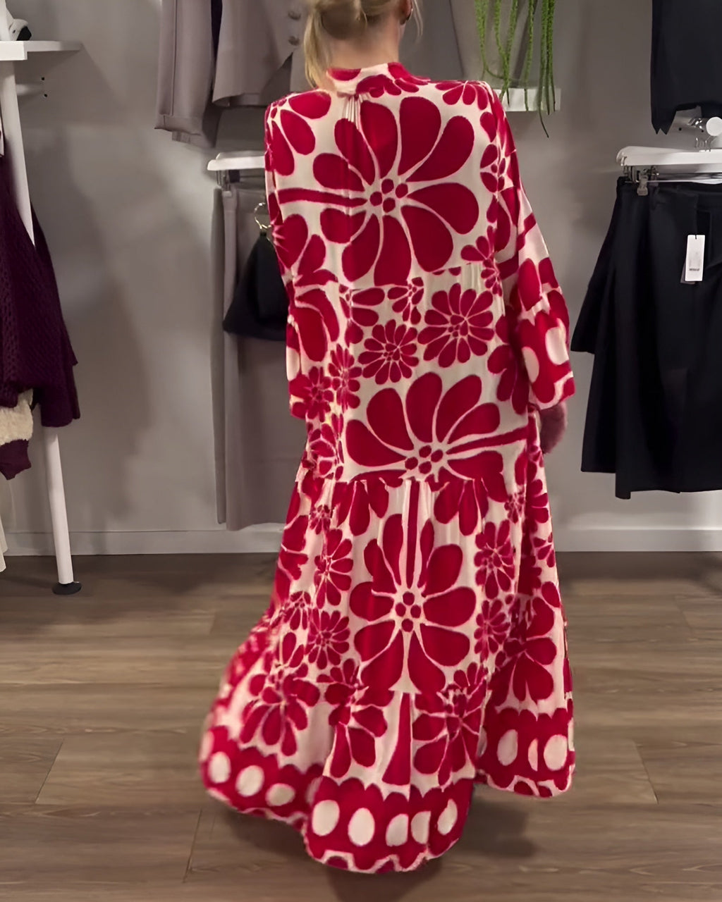 MARIELLE | ELEGANT MAXI DRESS WITH PRINT - Rossis Family Boutique Miami