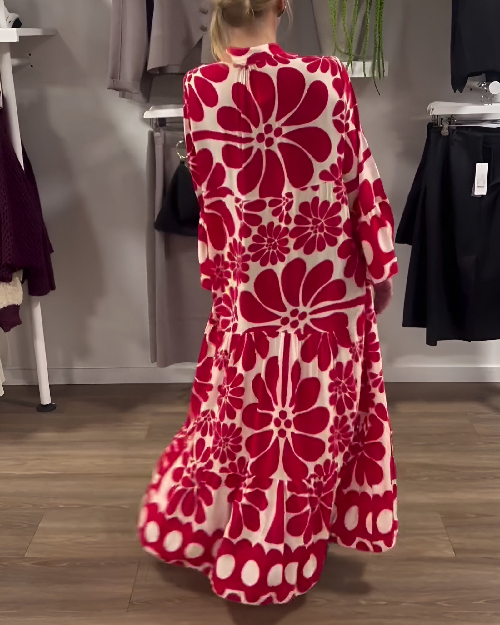 MARIELLE | ELEGANT MAXI DRESS WITH PRINT - Rossis Family Boutique Miami