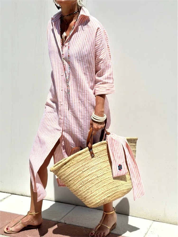 GÉRALDINE | LIGHTWEIGHT AND STYLISH STRIPED DRESS - Rossis Family Boutique Miami