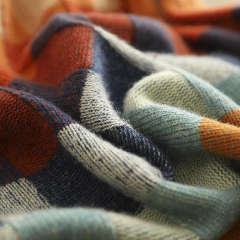 Rainbow Plaid Casual Sweater