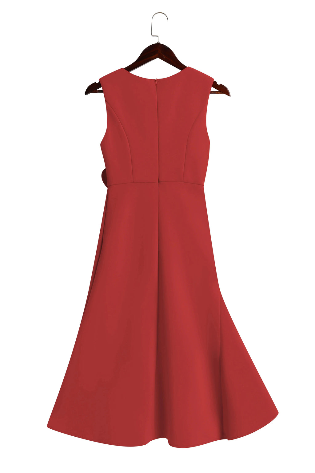 Elegant Sleeveless Midi Dress with Ruched Waist Twist – Day to Night
