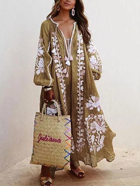 Printed Oversized Boho Maxi Dress