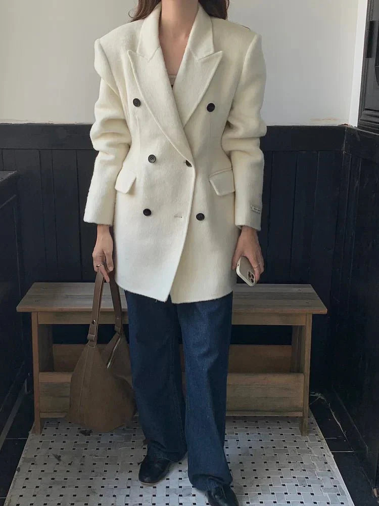 Elisa Women's Wool Blazer - Button, Tailored - Luxe Atire