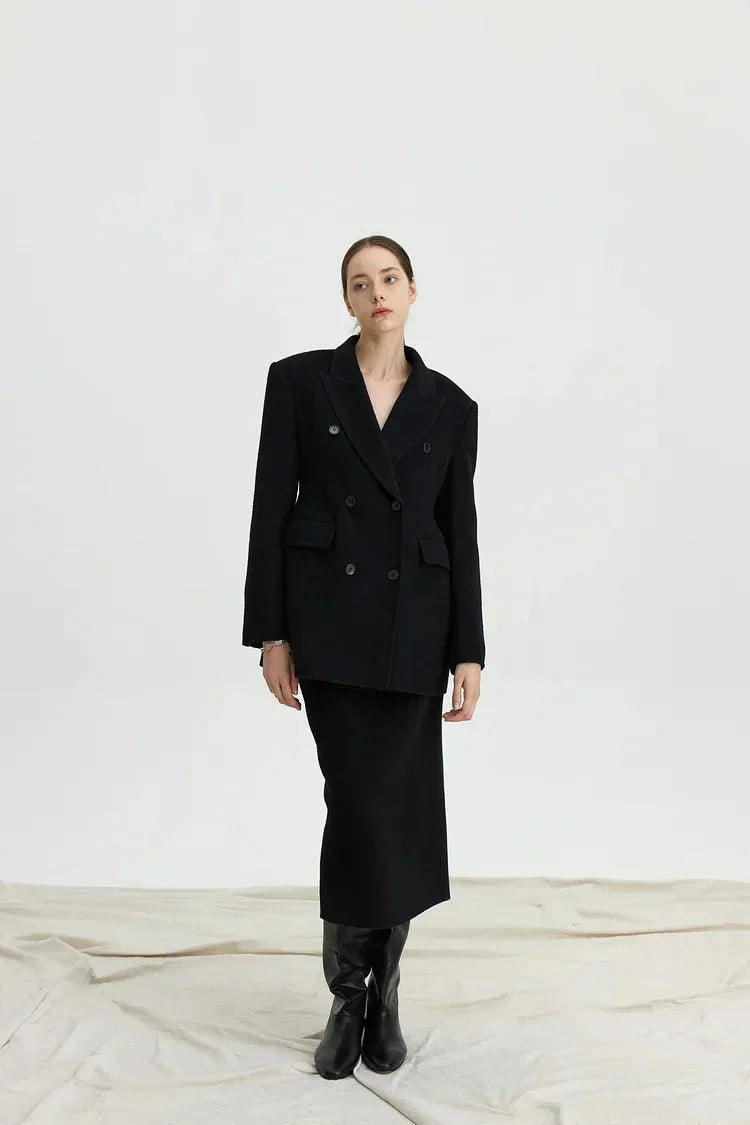 Elisa Women's Wool Blazer - Button, Tailored - Luxe Atire