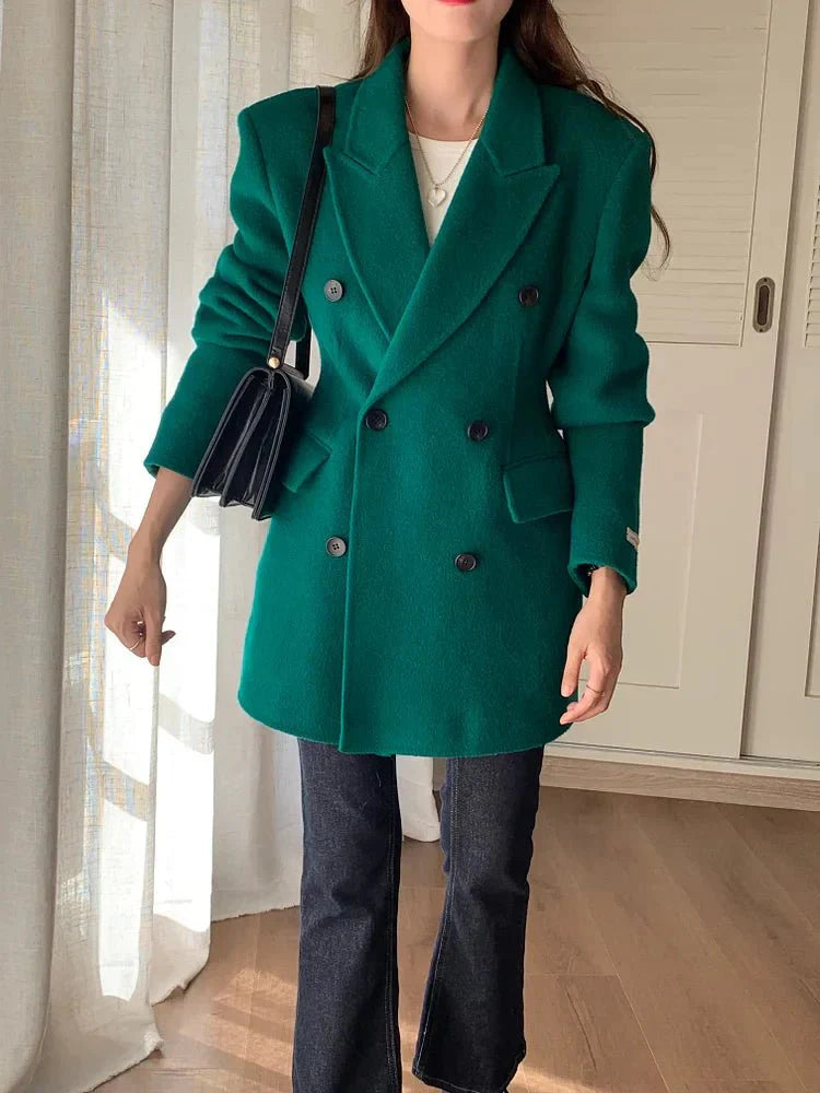 Elisa Women's Wool Blazer - Button, Tailored - Luxe Atire