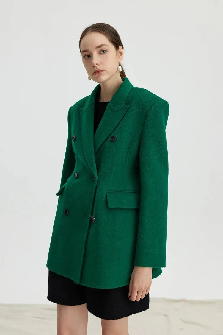 Elisa Women's Wool Blazer - Button, Tailored - Luxe Atire