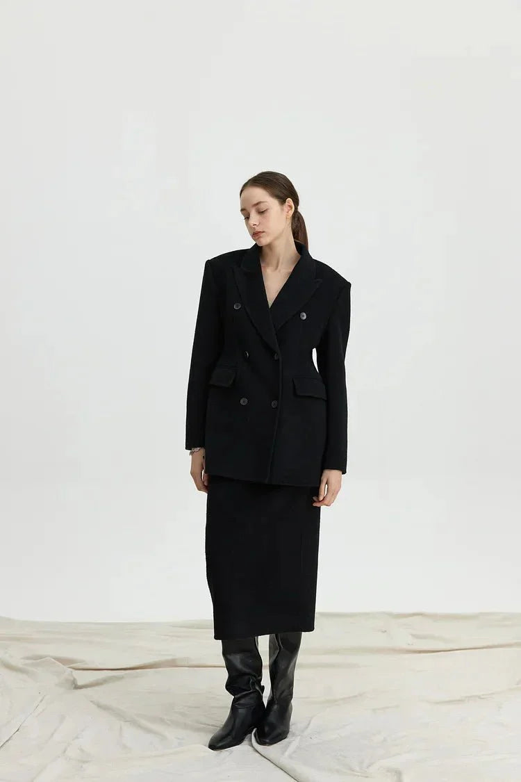 Elisa Women's Wool Blazer - Button, Tailored - Luxe Atire